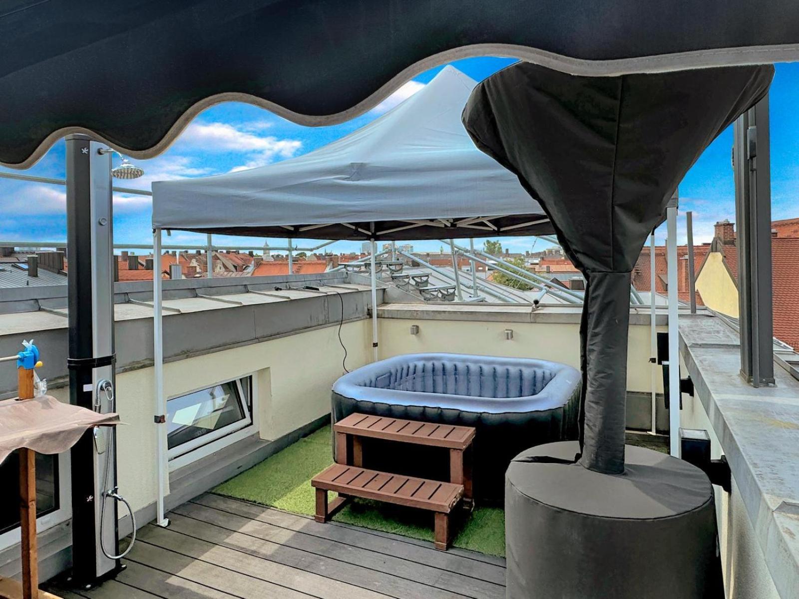 6 Zimmer Maisonette-Penthouse Pool Dachterrasse Luxus Mnichov Exteriér fotografie